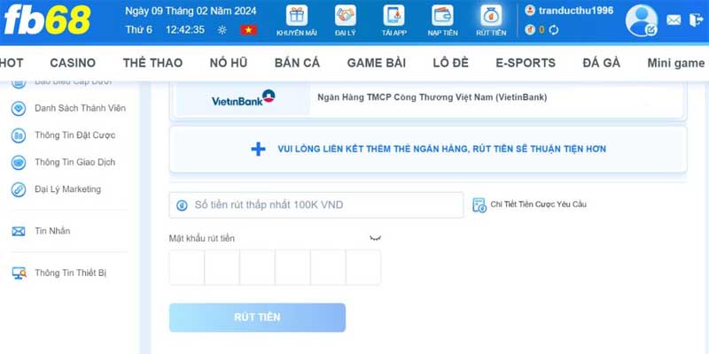 Sử dụng phương thức thanh toán chính hãng rút tiền fb68