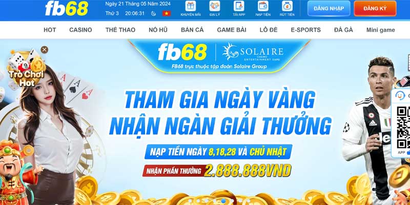 Truy cập vào trang chủ của nhà cái fb68